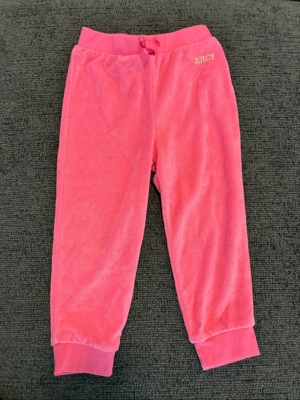 Juicy Couture Girls Hot Pink Velour Jogger Pants and Jacket Combo